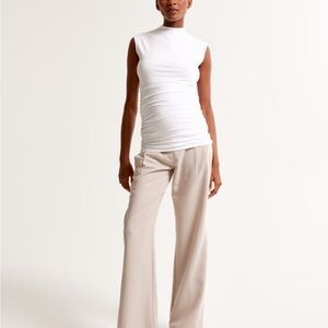 Abercrombie & Fitch Cream Wide Leg Pants